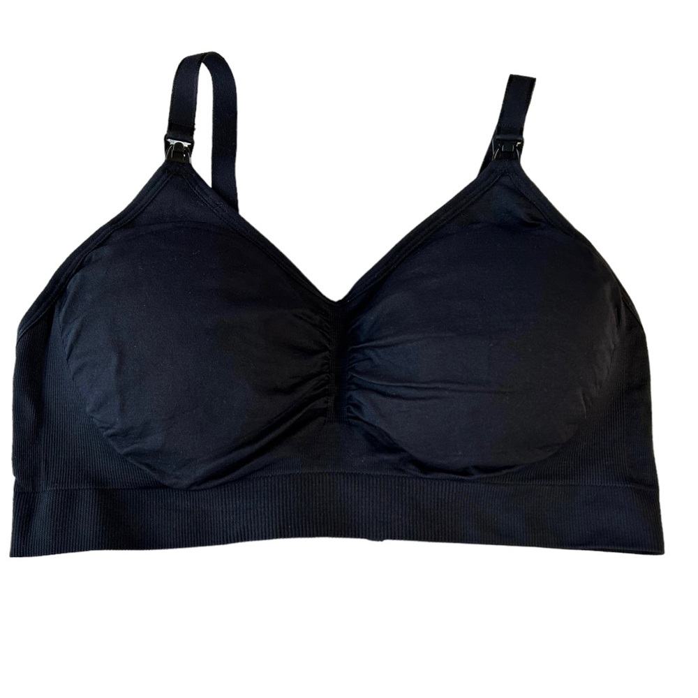 MOTHERHOOD MATERNITY black AVERAGE BUSTED SEAMLESS MATERNITY & NURSING BRA NWOT